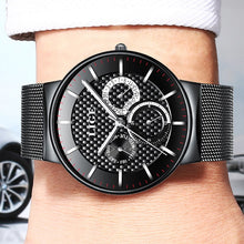 Men's watch fashion casual watch waterproof watch ultra-thin quartz watch simple business watch the best gift.